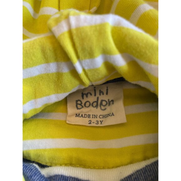 2-3Y Mjni Boden Rainbow Striped Toweling Hoodie - Picture 6 of 6